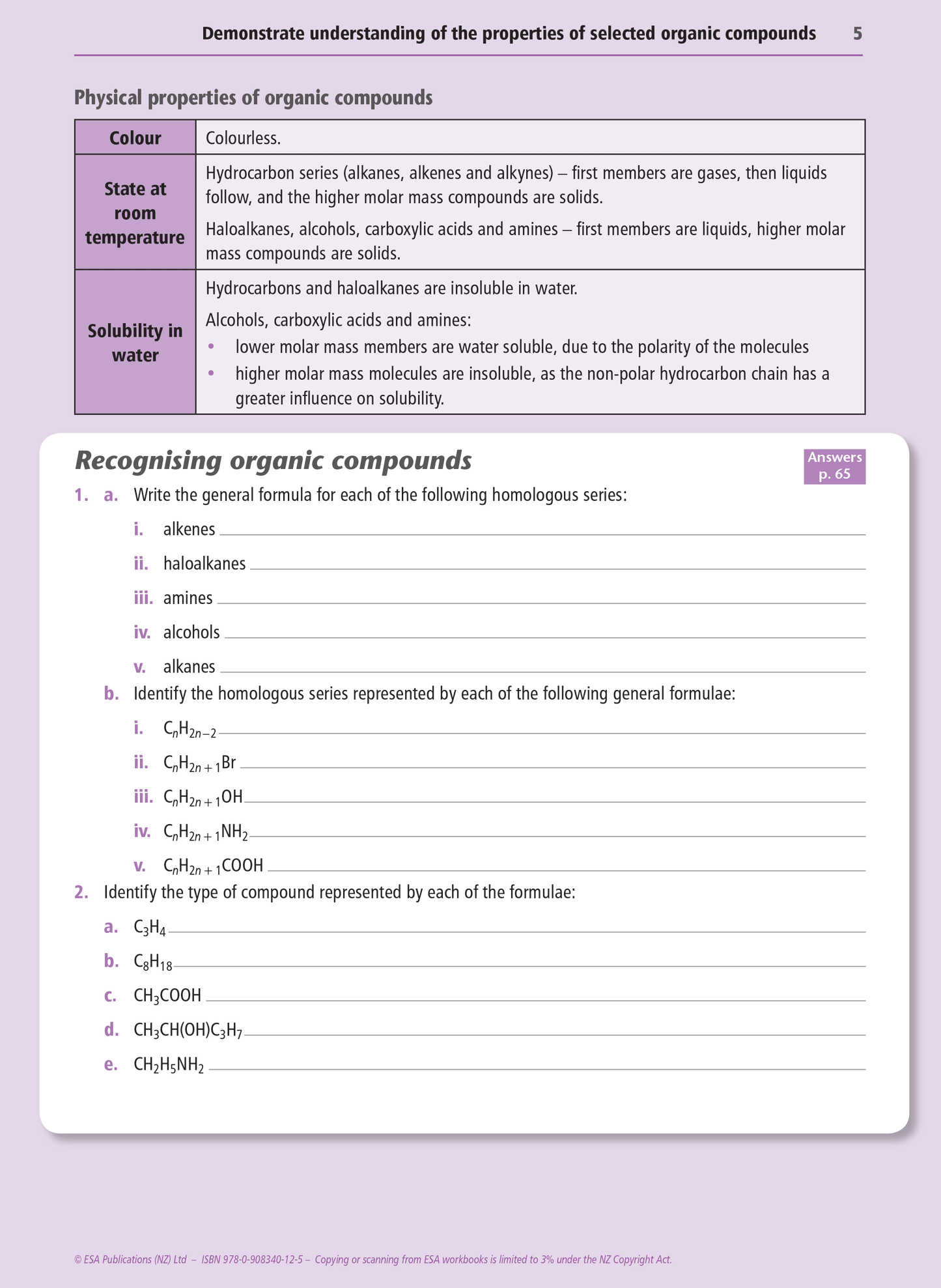 Level 2 Organic Chemistry 2.5 Learning Workbook
