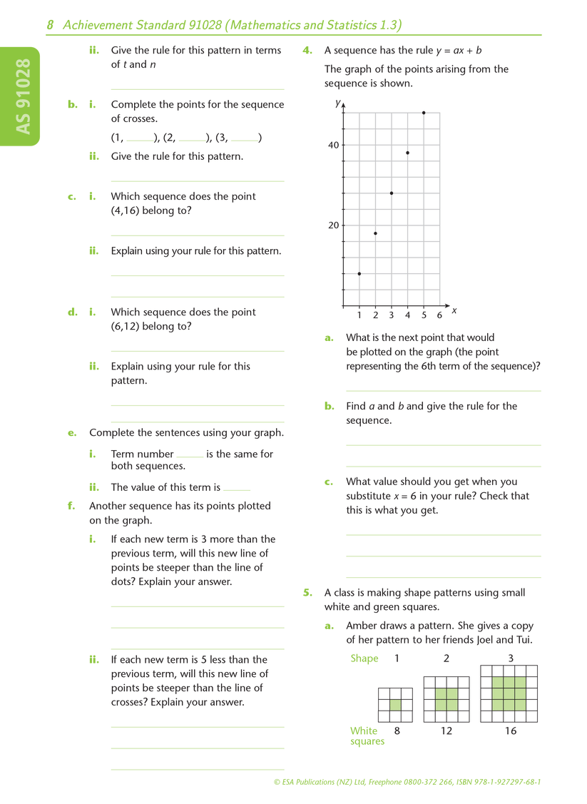 Level 1 Patterns and Graphs 1.3 Learning Workbook - LearnWell