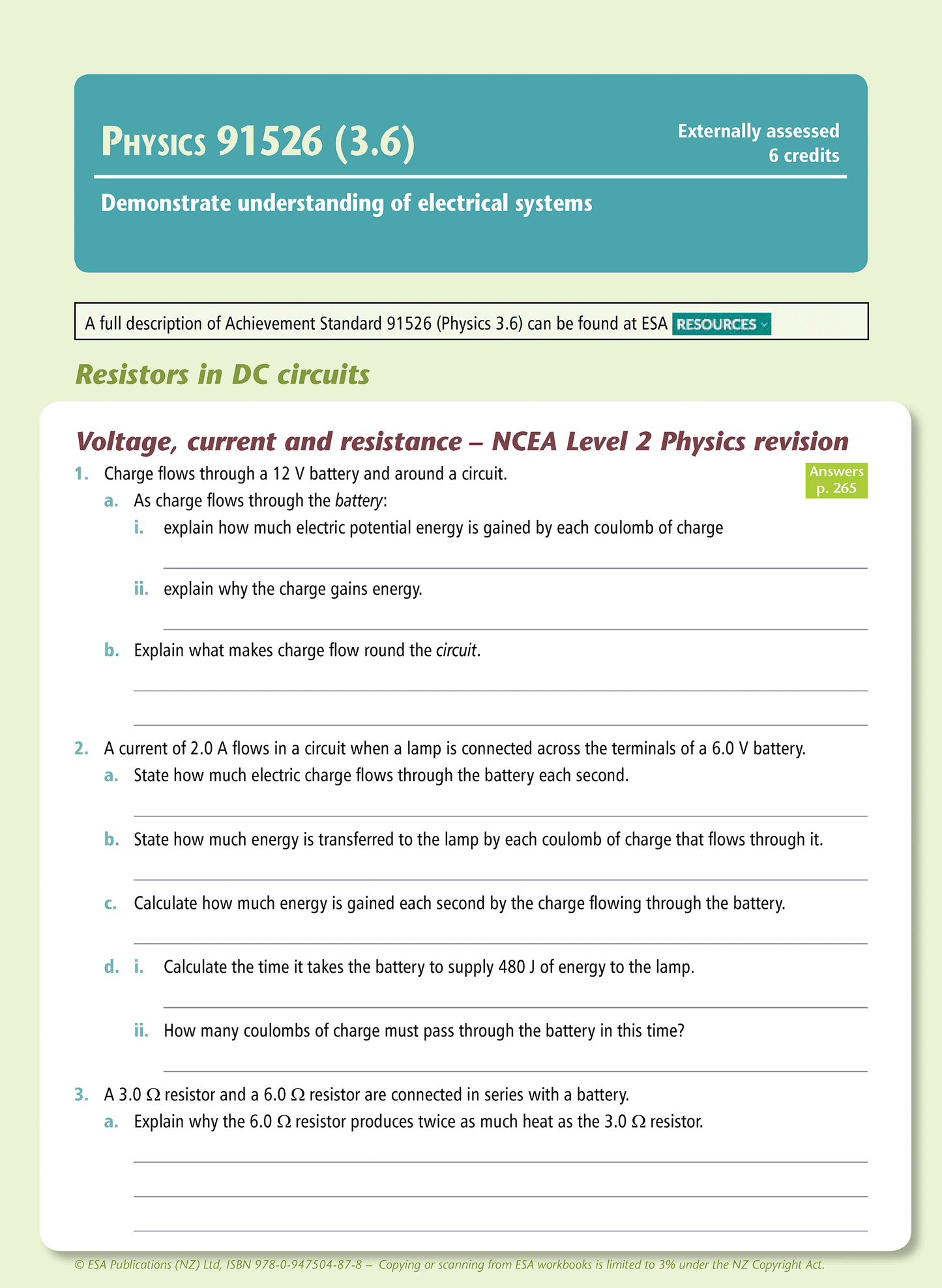 Level 3 Physics Learning Workbook