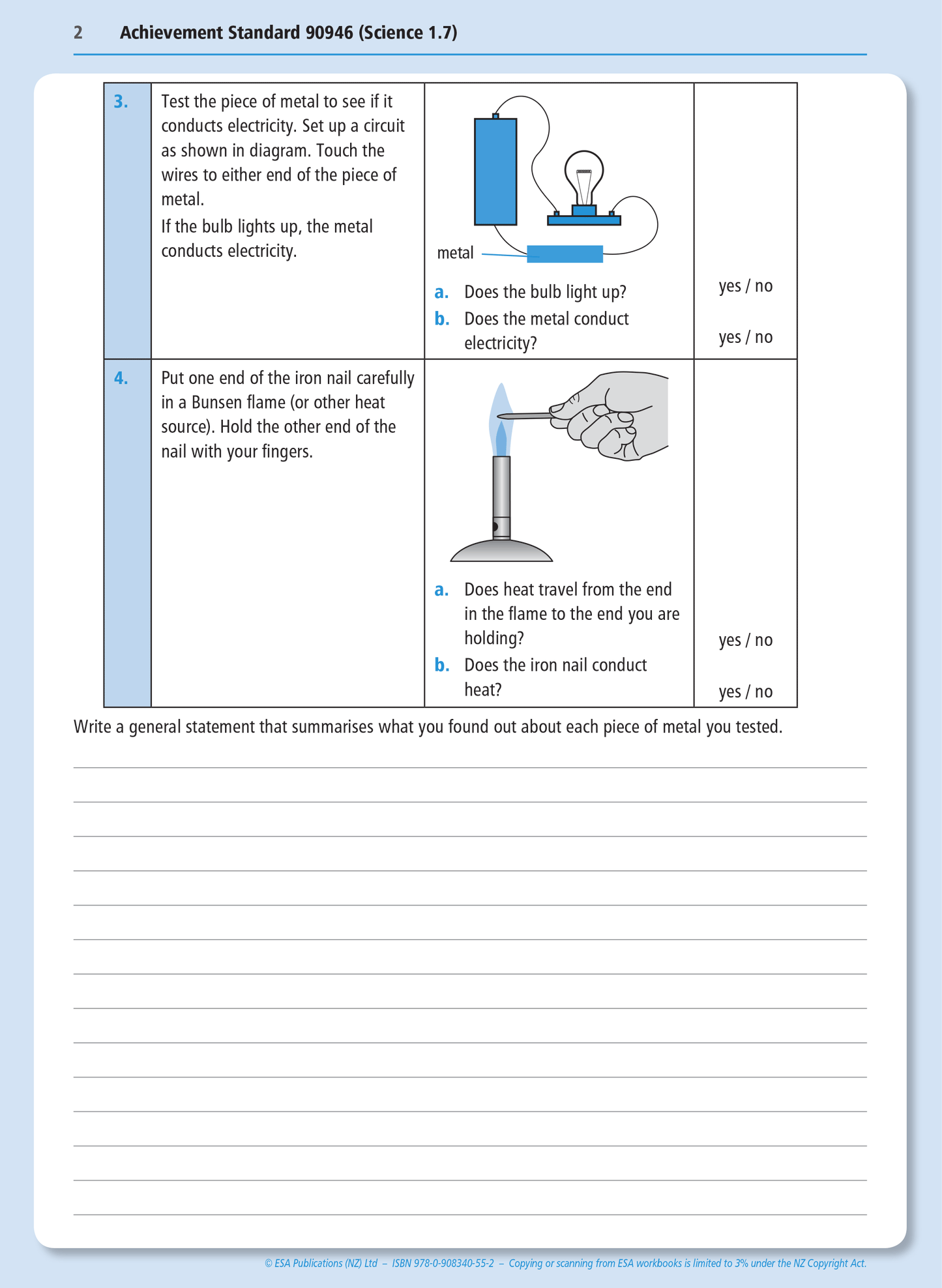 Level 1 Properties of Metals 1.7 Learning Workbook
