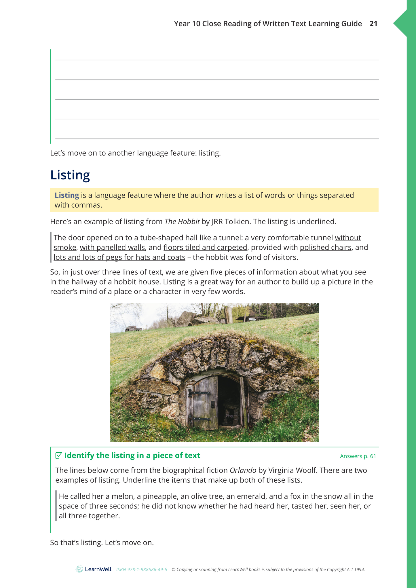 Year 10 Close Reading of Written Texts Learning Guide