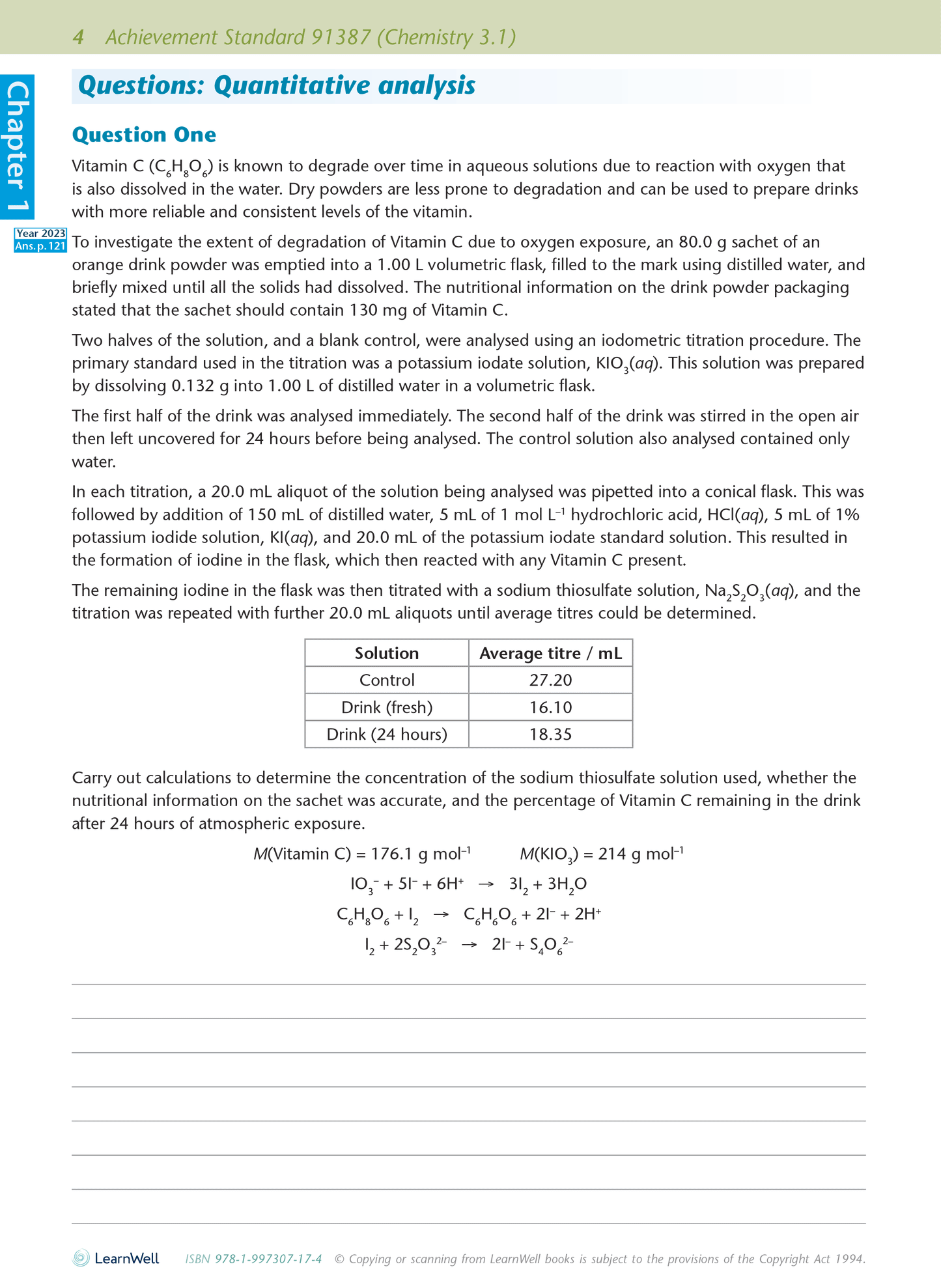 Scholarship Chemistry AME Workbook