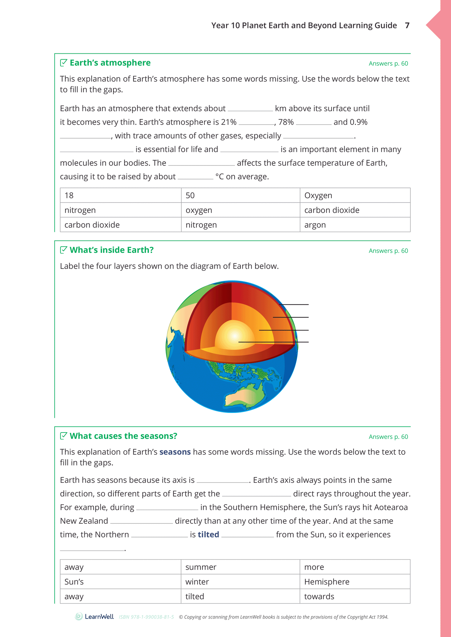 Year 10 Planet Earth and Beyond Learning Guide