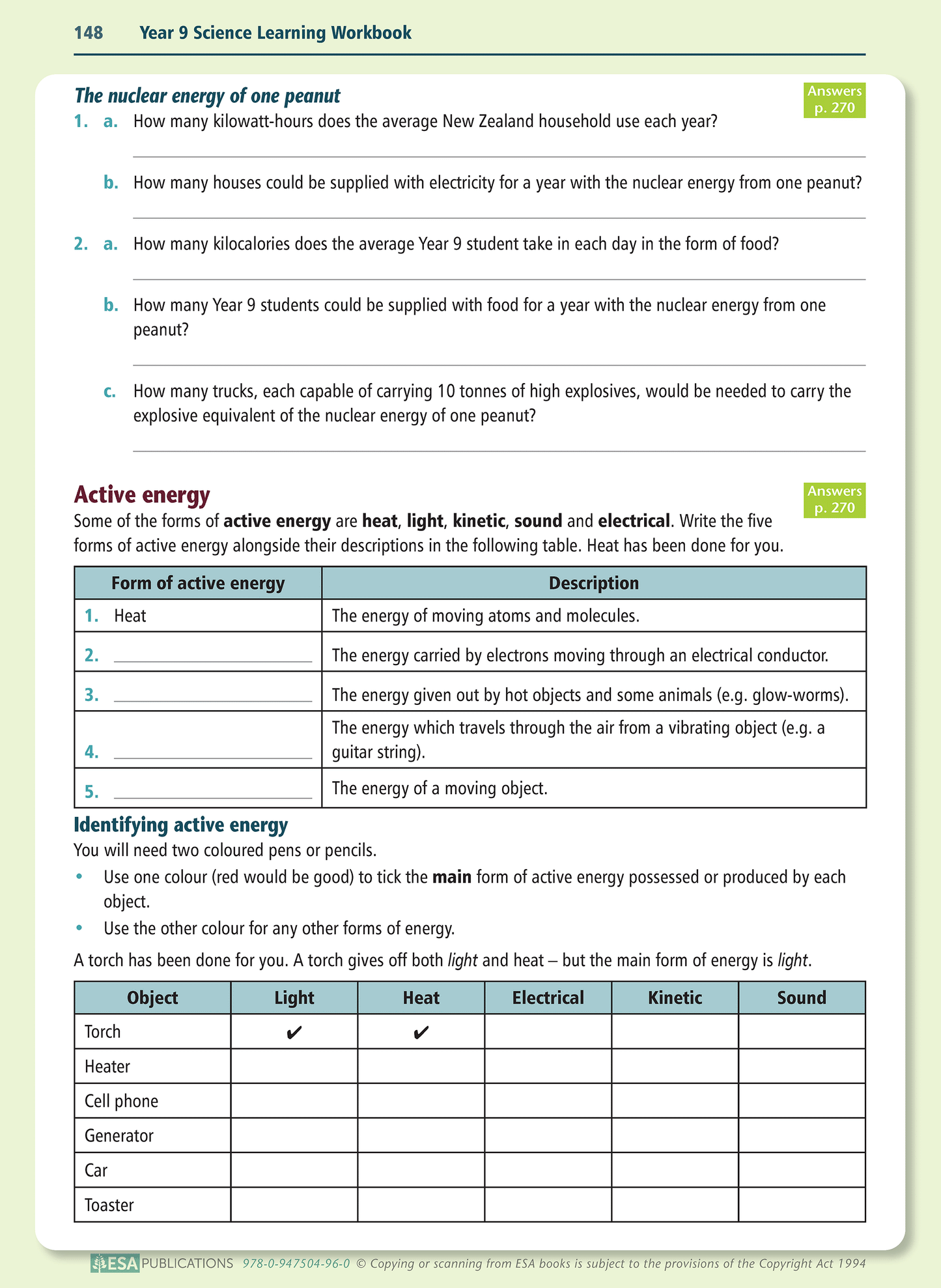 Year 9 Science Learning Workbook