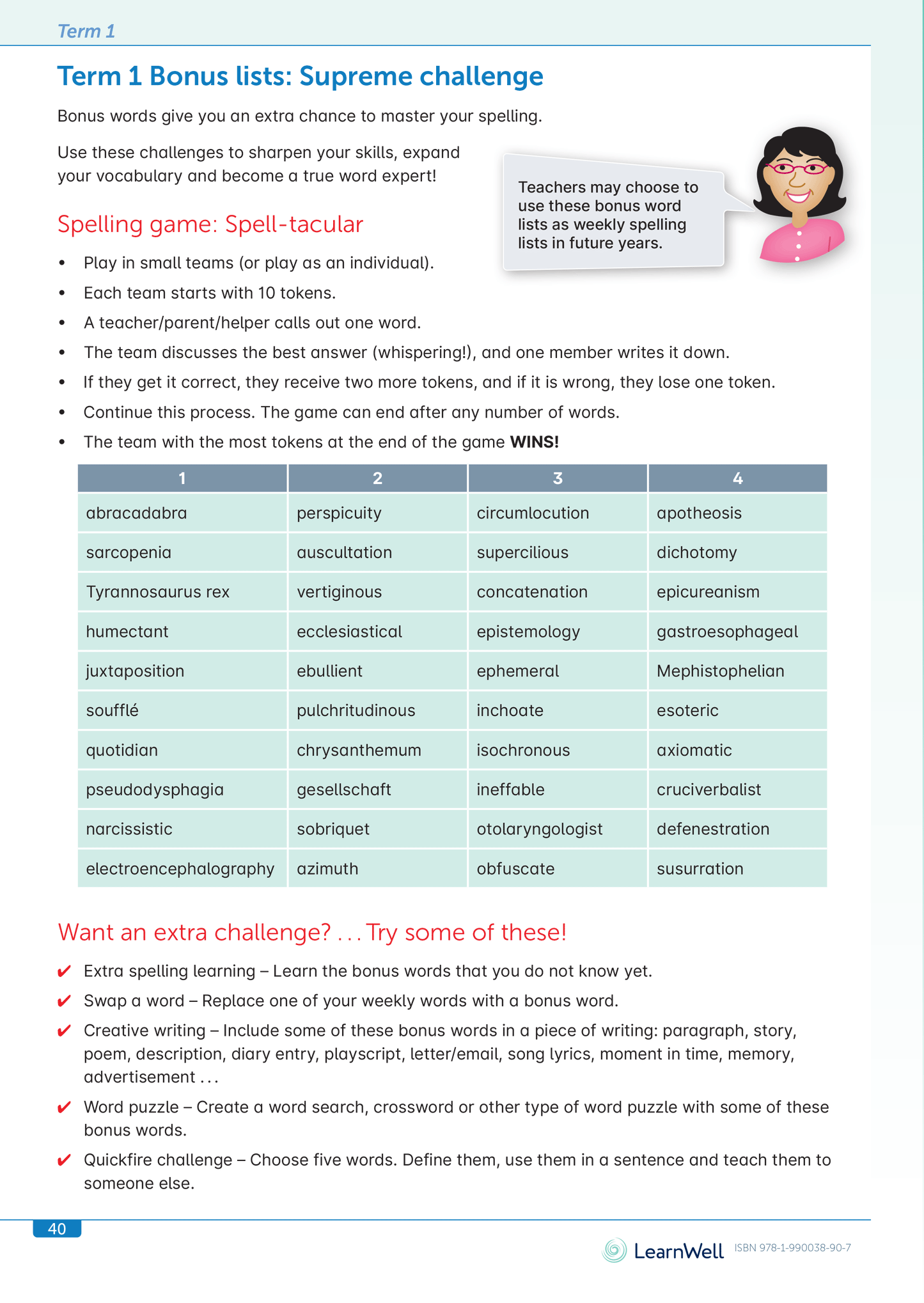 Spelling Ability Lists Start Right Workbook