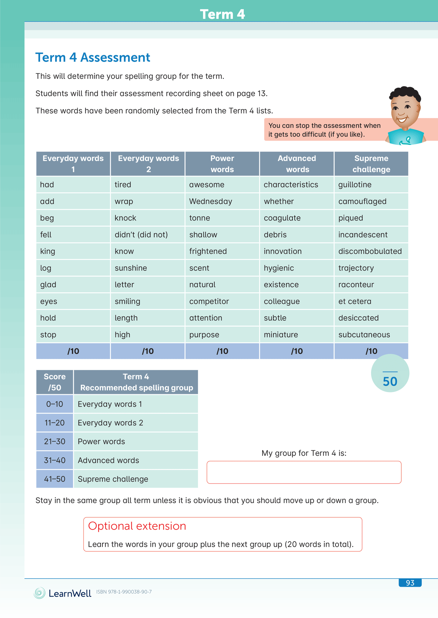 Spelling Ability Lists Start Right Workbook