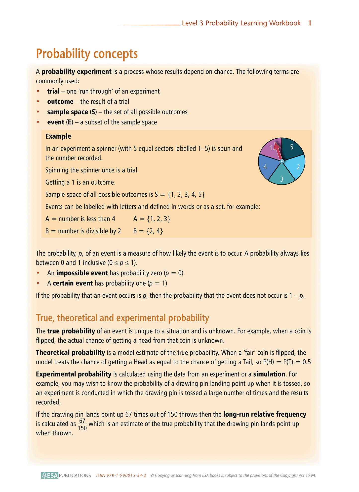 Level 3 Probability 3.13 Learning Workbook
