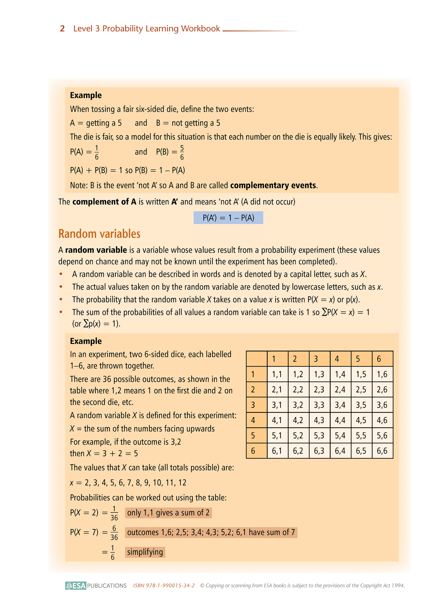 Level 3 Probability 3.13 Learning Workbook