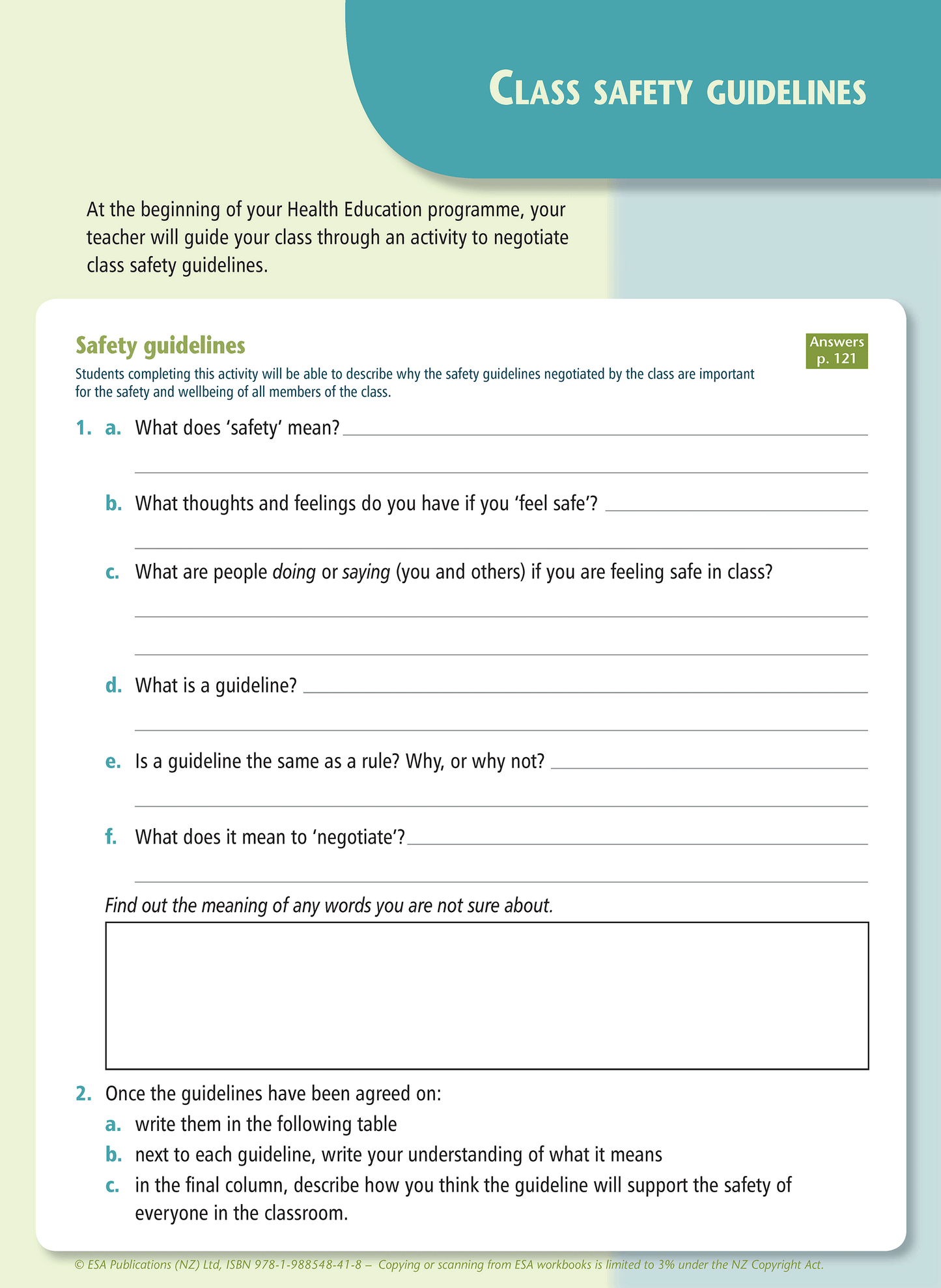 Level 5 Wellbeing and Relationships Learning Workbook