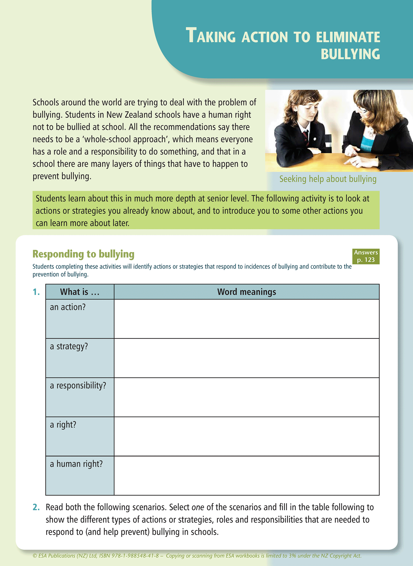 Level 5 Wellbeing and Relationships Learning Workbook