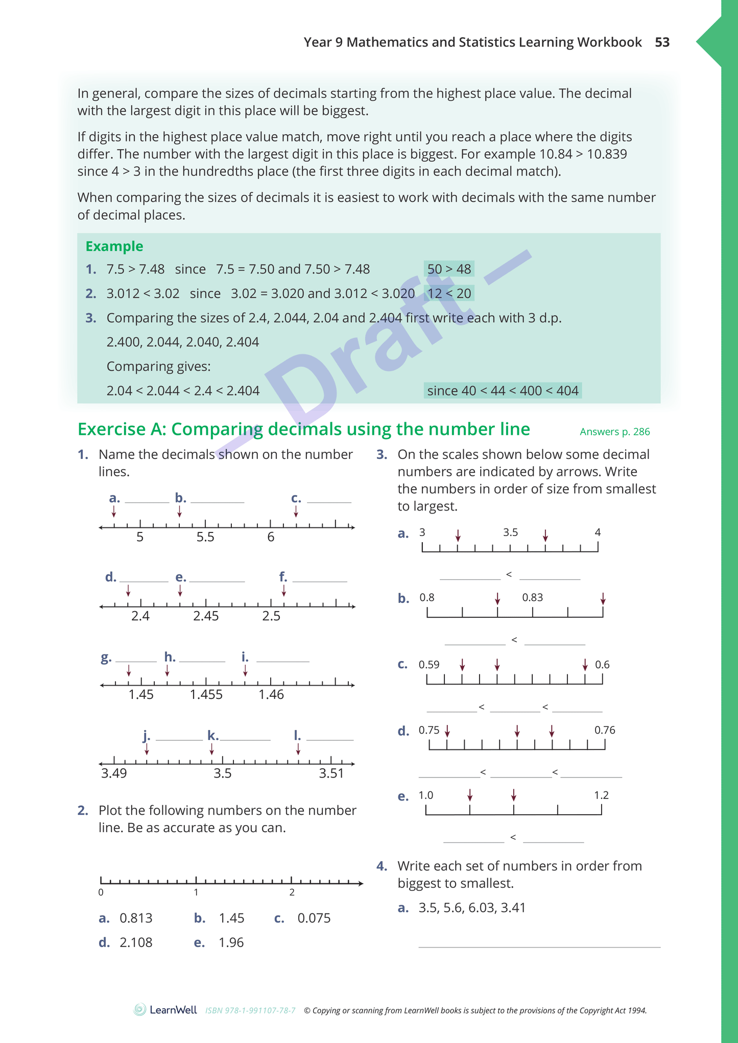 Year 9 Mathematics and Statistics Learning Workbook