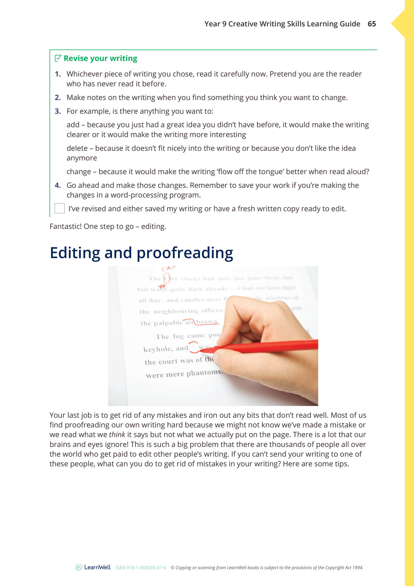 Year 9 Creative Writing Skills Learning Guide