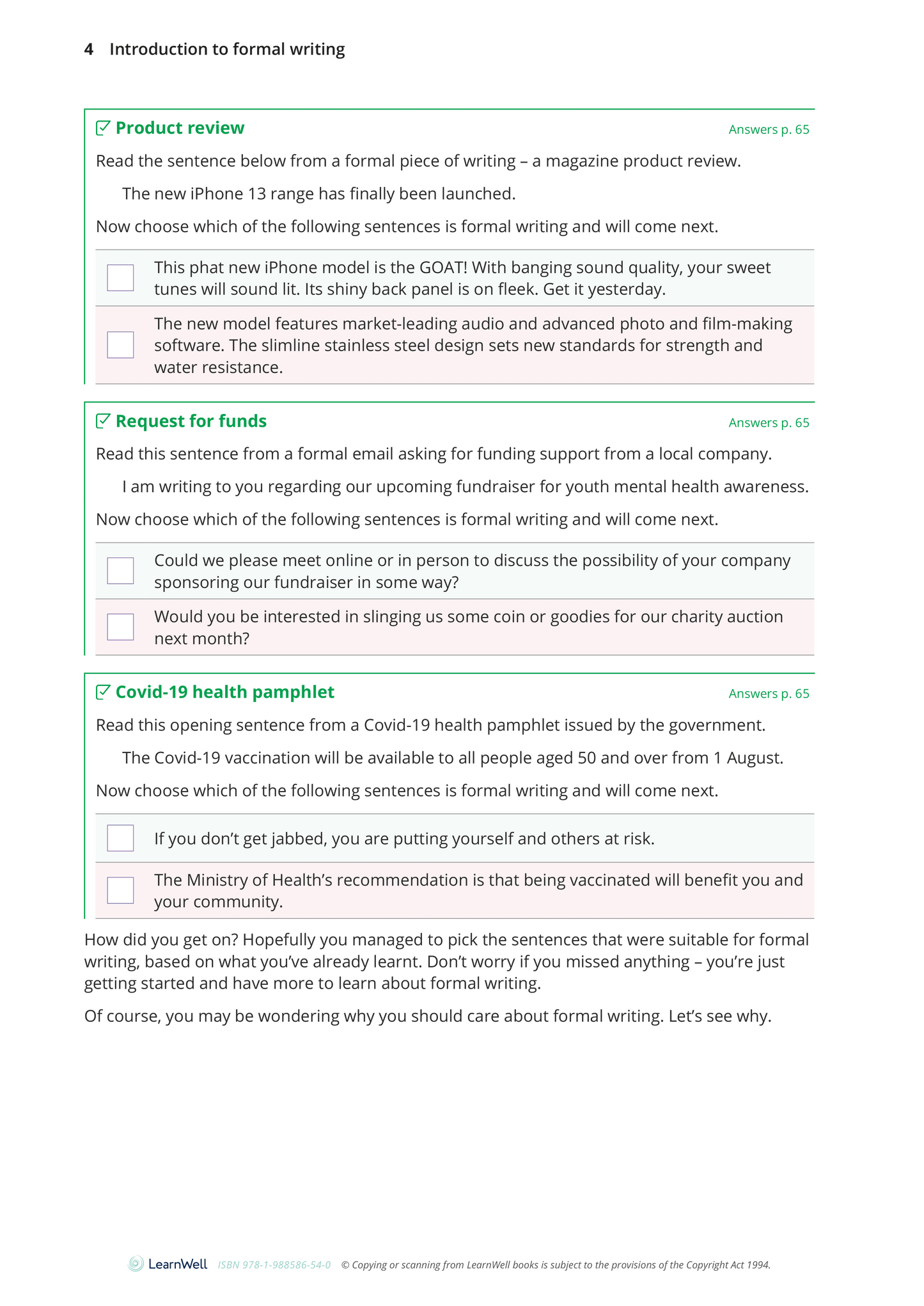 Year 9 Formal Writing Skills Learning Guide